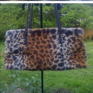 Rabbit fur Cheetah bag